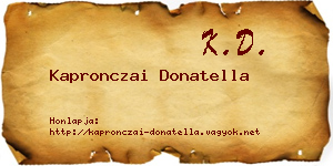 Kapronczai Donatella névjegykártya