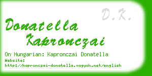 donatella kapronczai business card
